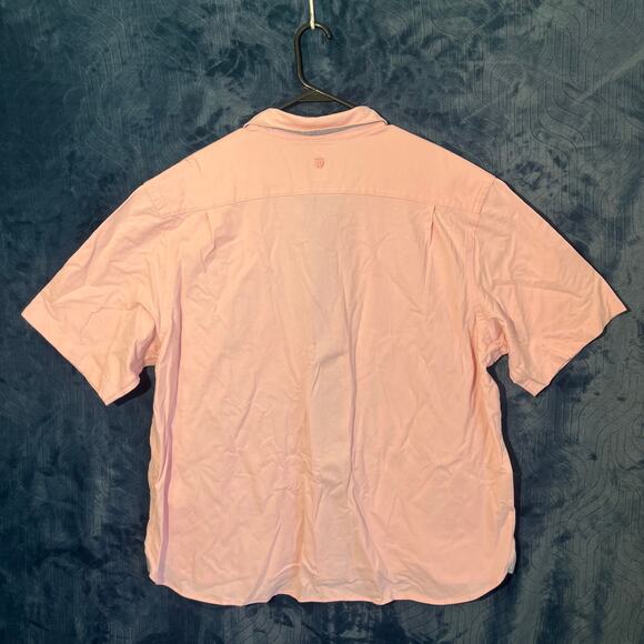 True Measure Casual Short Sleeve Premium Cotton Pink Dress Shirt Mens Size XXL - Picture 3 of 6